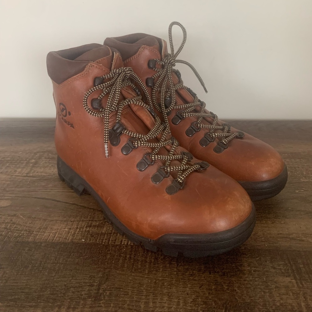 Scarpa 60847 BXD Women’s Brown Leather Hiking Boots Size Euro 38.5 US 7 Italy